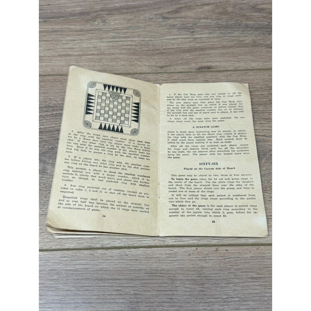 The Carrom Company 1940's Carrom Game Boards Direction Booklet & Ephemera